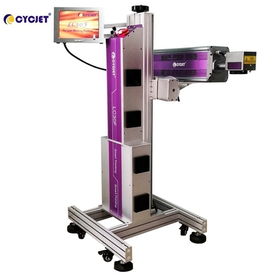 A máquina em linha da marcação do laser voa industrial para a garrafa 30W do animal de estimação